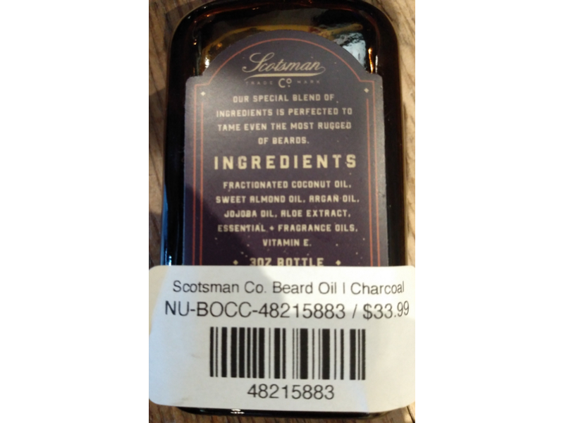 Scotsman Co. Beard Oil, Charcoal, 3 oz