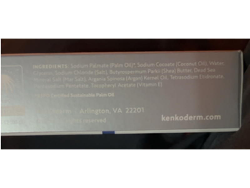 Kenkoderm Therapeutic Bar Soap, Mineral Salt, 4.25 oz/120 g