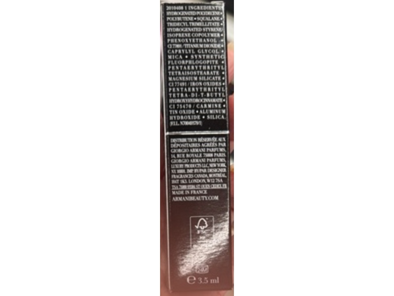 Armani Beauty Prisma Flash Glossy Color Lip Balm, Sugar Flash, 0.11 oz/3.5 mL