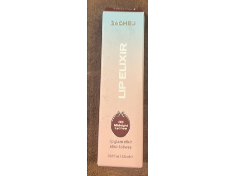 Sacheu Lip Glaze Elixir, 03 Midnight Lychee, 0.12 fl oz/3.5 mL