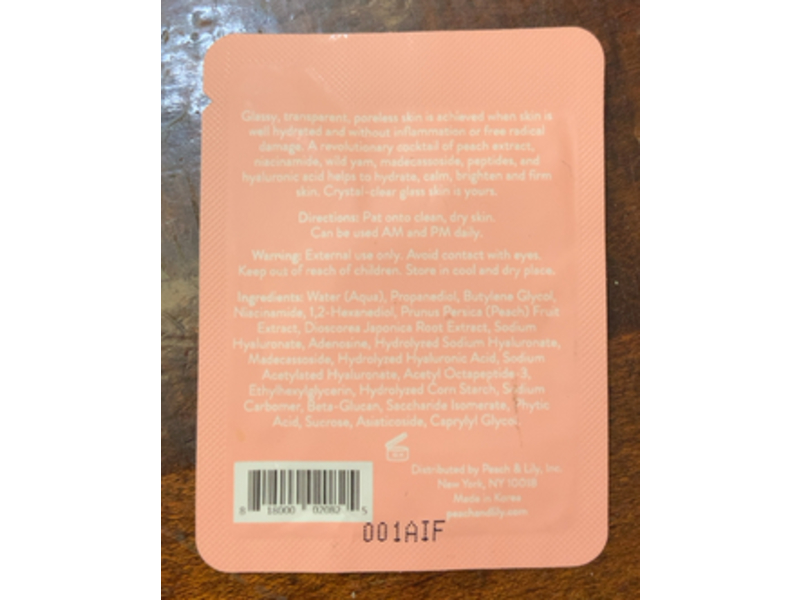Peach & Lily Glass Skin Refining Serum, Peach Extract + Peptide Complex, 0.10 fl oz/3 mL