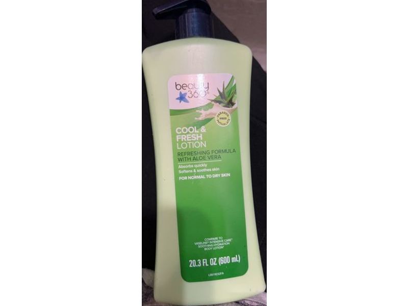 Beauty 360 Cool & Fresh Body Lotion, Aloe vera, 20.3 fl oz/600 mL