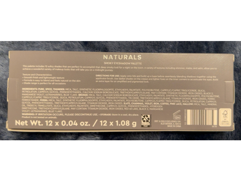 Lacura Naturals Smoky Eyeshadow Palette, 12 Neutral Brown Shades, 0.04 oz/1.08 g