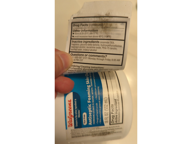 Walgreens Antiseptic Foaming Skin Cleanser, Dry Free, 18 fl oz/532 mL