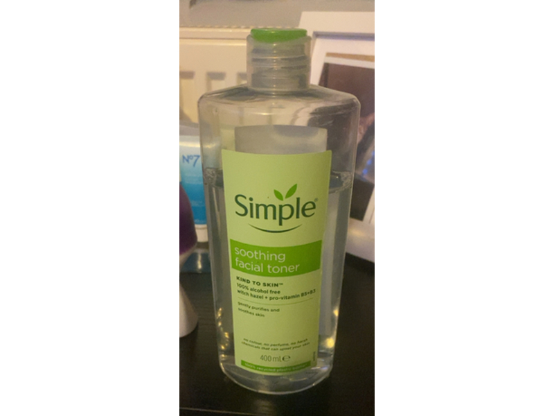 Simple Kind To Skin Soothing Facial Toner, Witch Hazel + Pro-Vitamin B5+B3, 400 mL