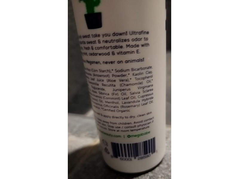 Megaman Dry Guy Body Powder, Cedarwood & Mint, 6 oz/170 g