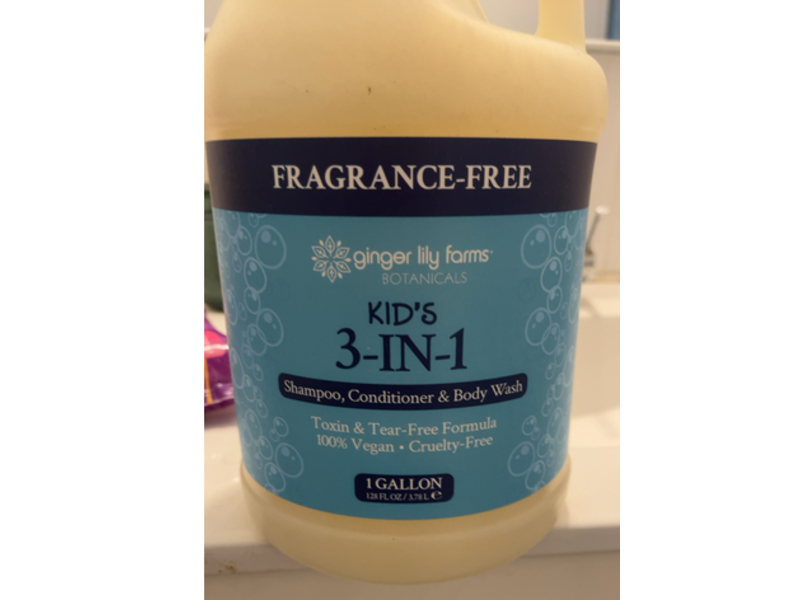Ginger Lily Farms Botanicals Kid's 3-In-1 Shampoo, Conditioner & Body Wash, 128 fl oz/3.78 L