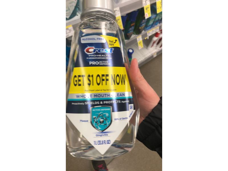 Crest Pro-Health Pro/Active Defense Whole Mouth Clean, Alcohol Free, 33.8 fl oz/1 L