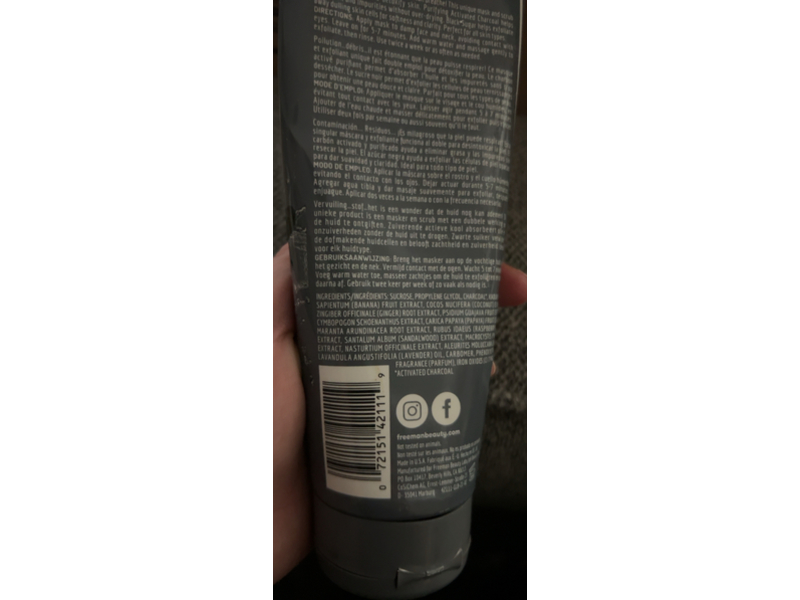 Freeman Feeling Beautiful Facial Polishing Gel Mask, Charcoal + Black Sugar, 6 fl oz/175 mL, Pack of 8