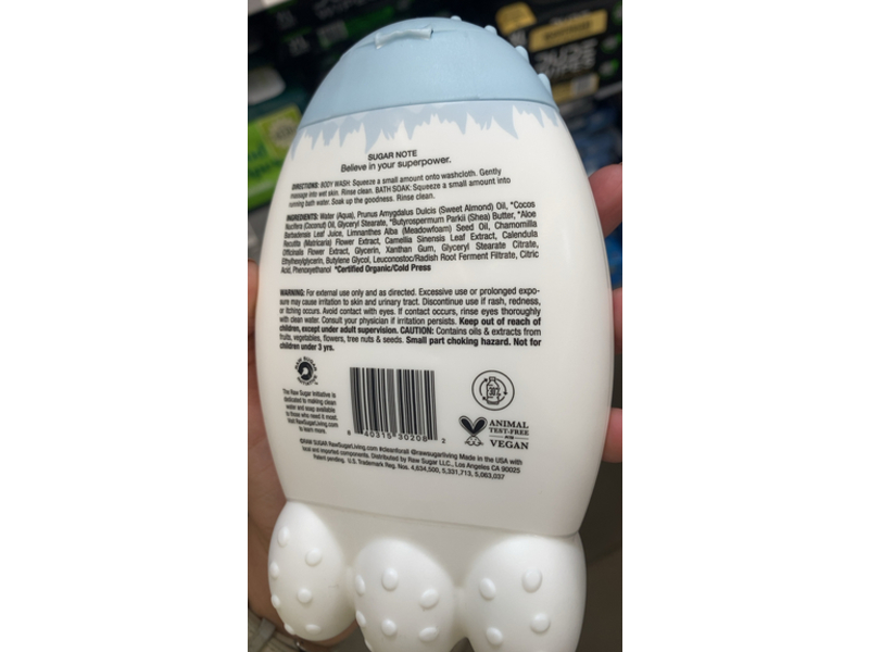 Raw Sugar Kids Body Wash + Bath Soak, 12 fl oz/354 mL