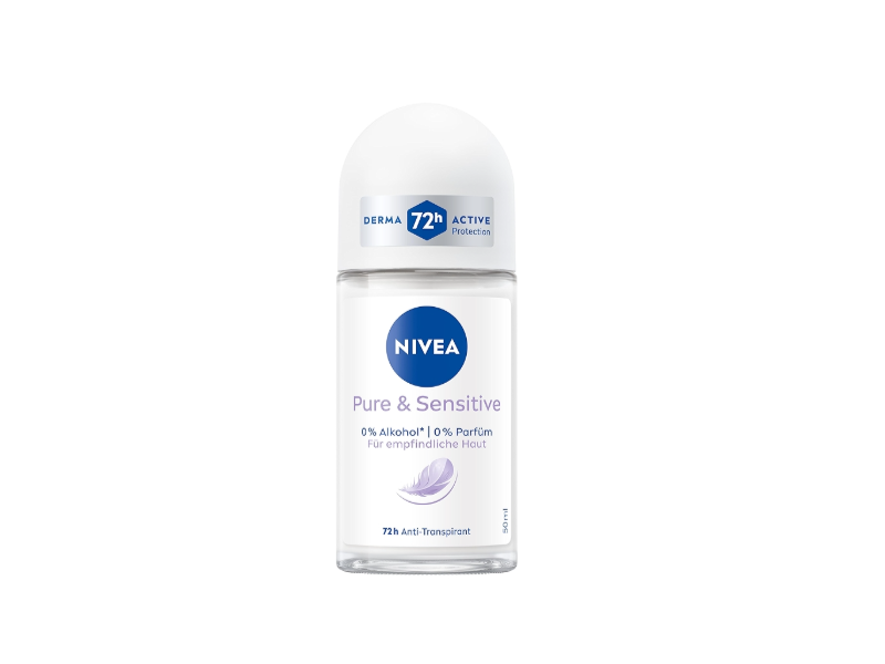 Nivea Pure & Sensitive 72h Anti-Perspirant Roll On, 50 mL