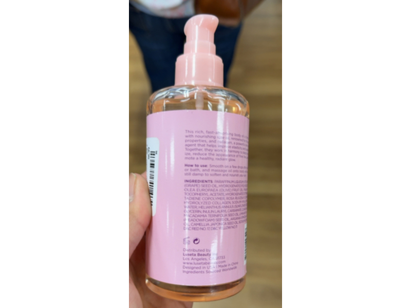 Luseta Body Oil, Rose Oil & Collagen, 6.08 fl oz/180 mL