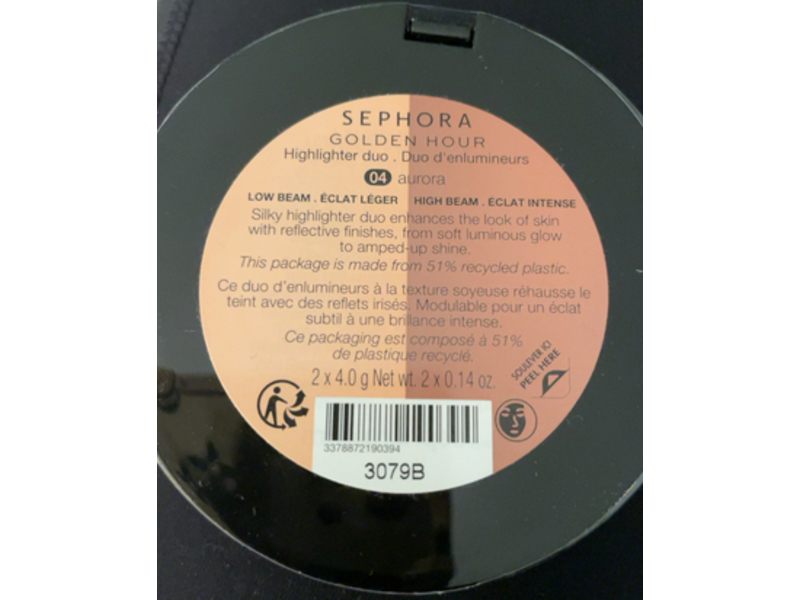 Sephora Collection Golden Hour Highlighter Duo, 04 Aurora, 0.14 oz/4 g