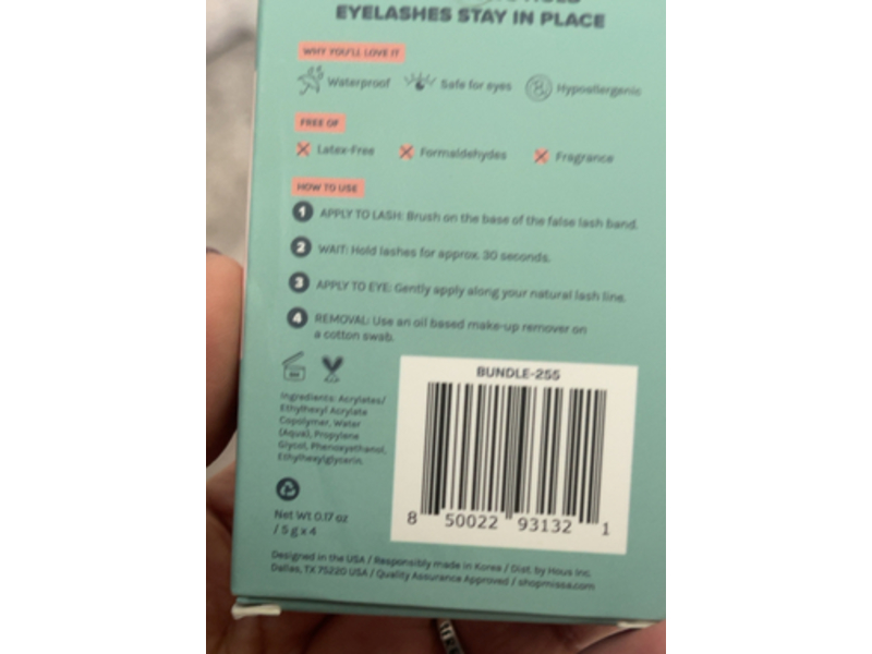 AOA Studio Super Strong Strip Lash Adhesive, 0.17 oz/5 g, 4 Count