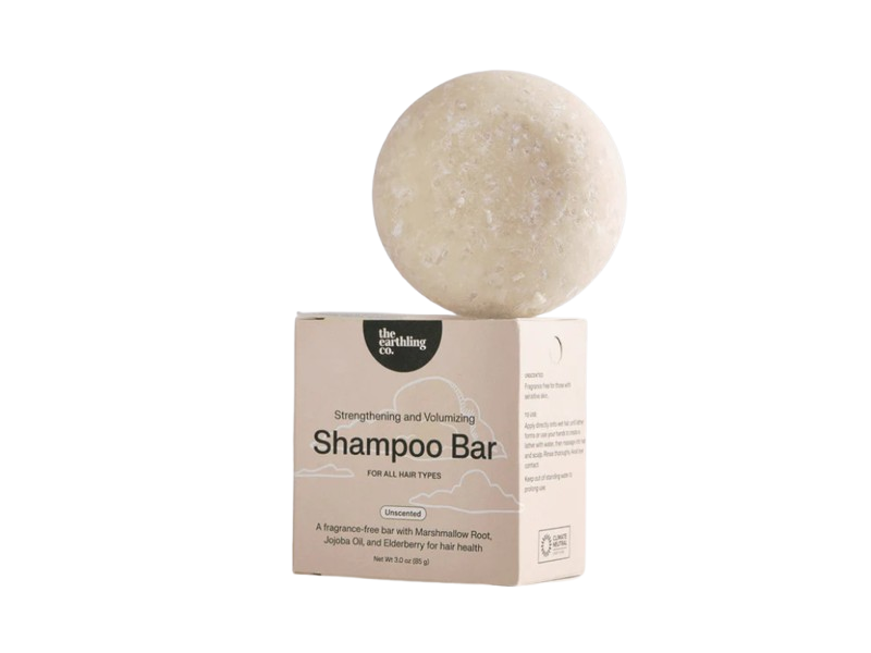 The Earthling Co. Sensitive & Soothing Shampoo Bar, Fragrance free, 3 oz