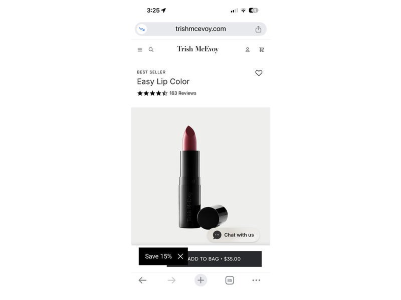 Trish McEvoy Easy Lip Color, Perfect Pink, 0.12 oz/3.5 g