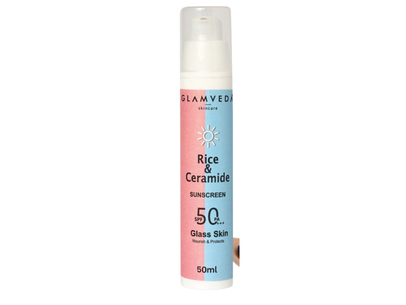 Glamveda Rice & Ceramide Sunscreen, SPF 50 PA+++, 50 g