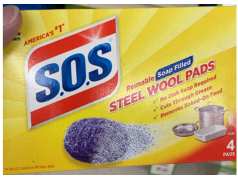 S.O.S Reusable Soap Filled Steel Wool Pads, 4 Count