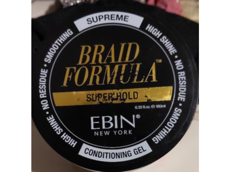 Ebin New York Braid Formula Super Hold Conditioning Gel, 6.35 fl oz/180 mL