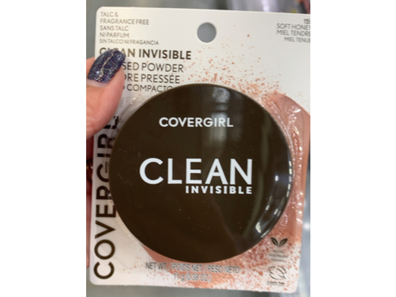 Covergirl Clean Invisible Pressed Powder, Soft Honey 155, 0.38 oz/11 g