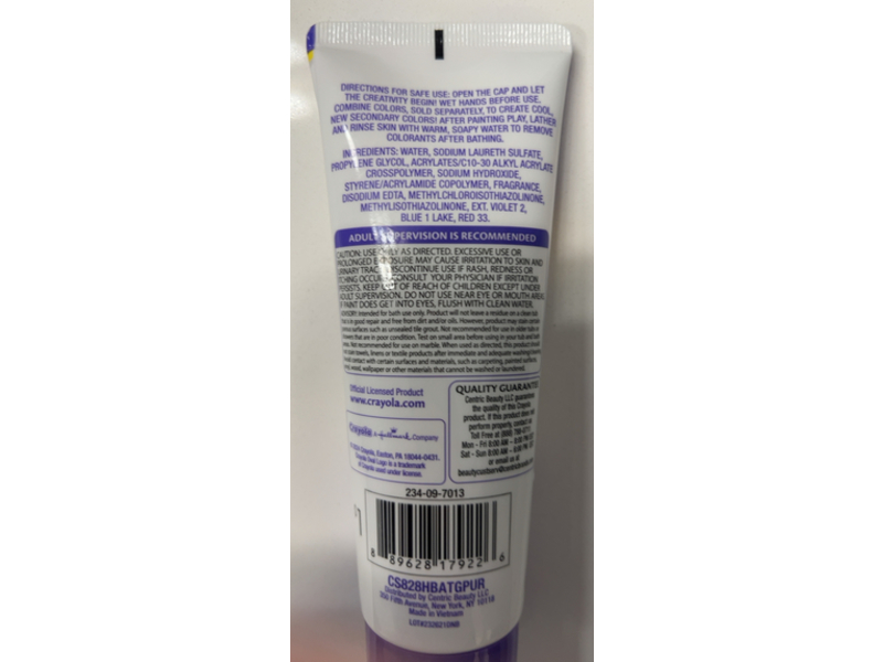 Crayola Bathtub Finger Paint Soap, Royal Purple, 3 fl oz/88.7 mL