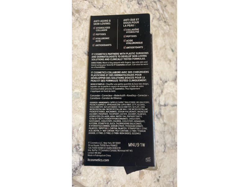 it Cosmetics Bye Bye Under Eye Full Coverage Anti-Aging Waterproof Concealer, 20.0 Medium, 0.11 fl oz/3.25 mL