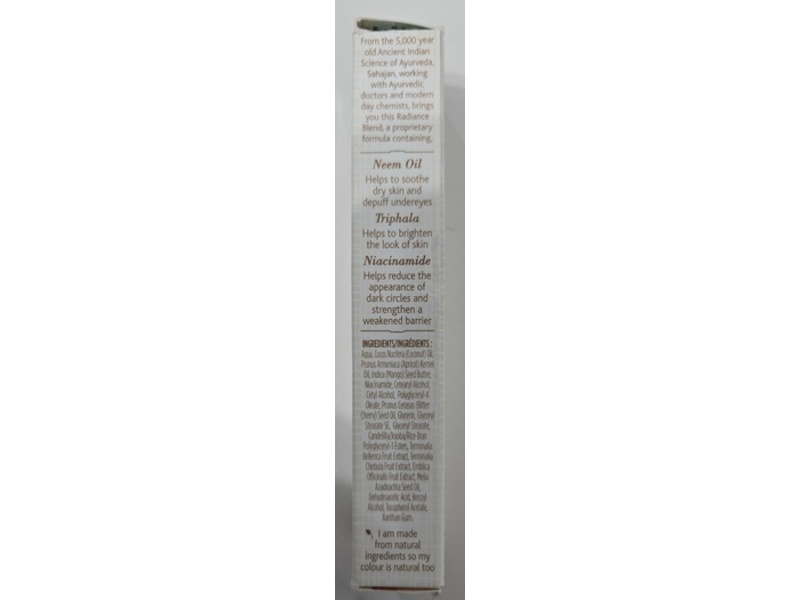 Sahajan Radiance Ayurvedic Blend Eye Cream, 0.5 fl oz/15 mL