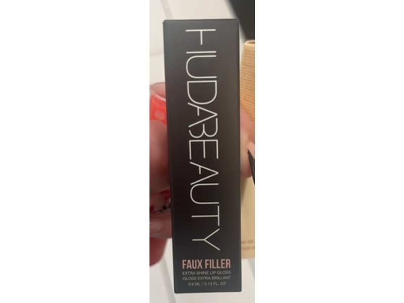 Huda Beauty Faux Filler Extra Shine Lip Gloss, Glassy, 0.13 fl oz/3.9 mL