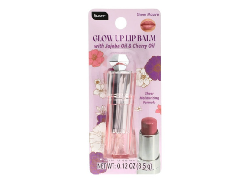 B.Pure Glow Up Lip Balm, Sheer Mouve, 0.12 oz/3.5 g