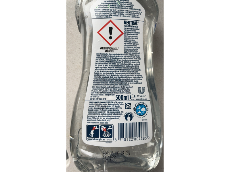 Neutral Hand Dishwash, 500 mL