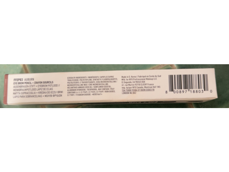 Nyx Professional Makeup Fill & Fluff Eyebrow Pomade Pencil, Auburn 03, 0.007 oz/0.2 g