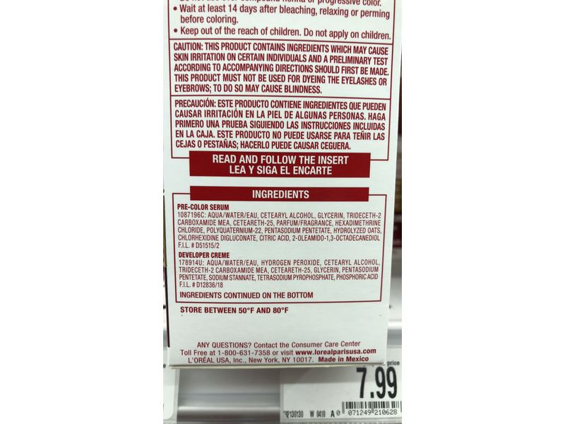 L'Oreal Excellence Triple Protection Color Creme, Light Auburn/Warmer 6R (Pack of 3)