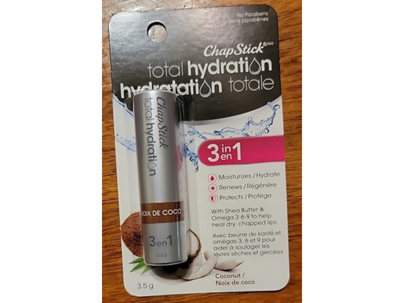 ChapStick Total Hydration 3-in-1 Lip Balm, Coconut, 3.5 g
