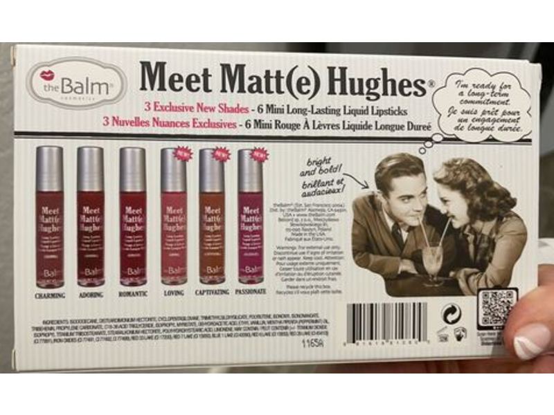 theBalm Meet Matt(e) Hughes 6 Mini Long-Lasting Liquid Lipsticks Set, 0.24 fl oz/7.2 mL