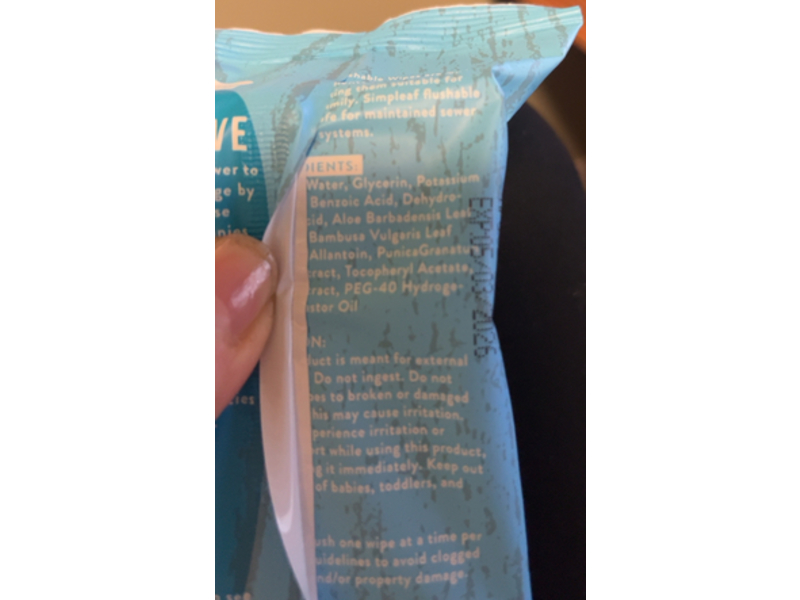 Simple Leaf Flushable Wipes, 25 Count, Pack Of 6