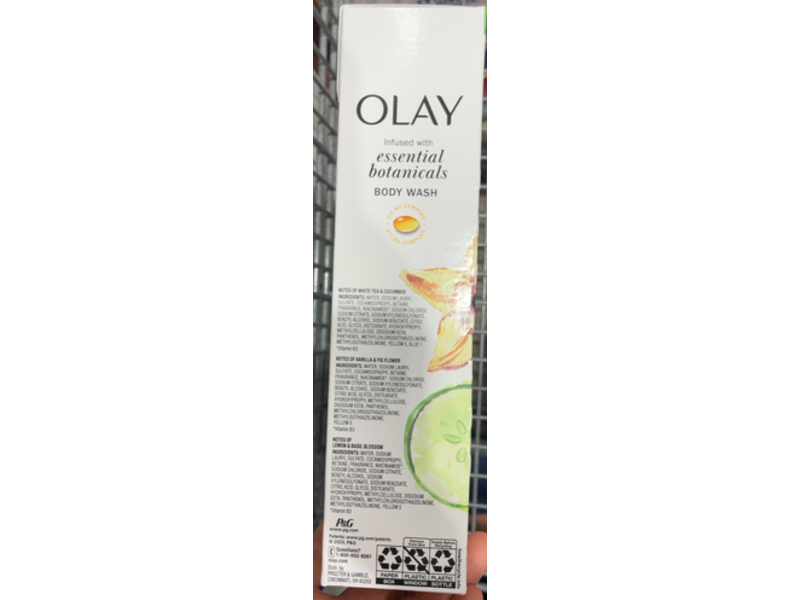 Olay Essential Botanicals Body Wash, 23.6 fl oz/700 mL, Pack Of 3