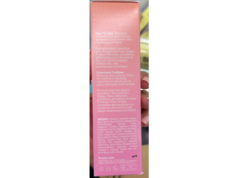 Kosas Plump + Juicy Vegan Collagen + Probiotic Spray-On Serum, 3.38 oz / 100 ml