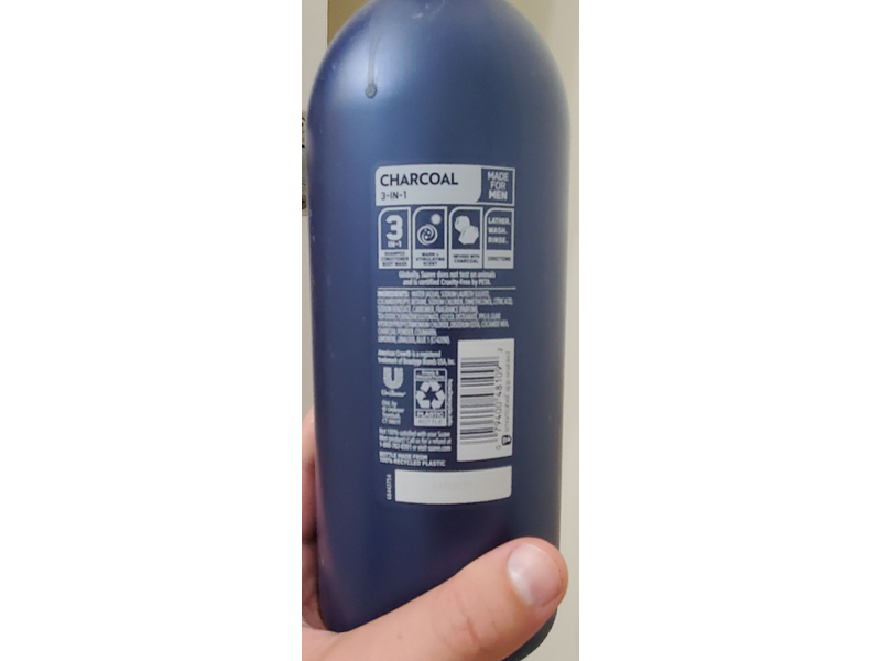 Suave Men 3 - In - 1 Shampoo + Conditioner + Bodywash, Charcoal, 40 fl oz/1.18 L