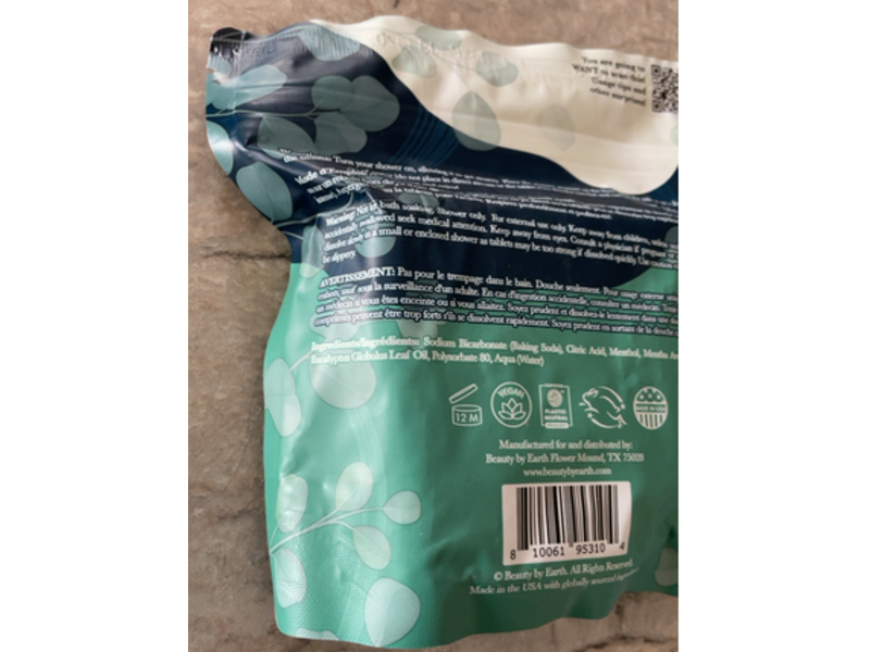 Beauty By Earth Shower Steamers Breath Relief, Eucalyptus Mint, 7 oz/198 g, 7 Count