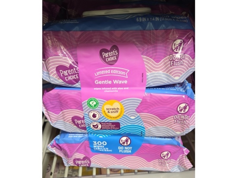 Parent's Choice Gentle Wave Baby Wipes, 300 Count