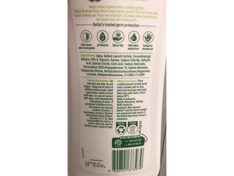 Dettol Profresh Antibacterial Body Wash, Citrus Splash, 950 mL