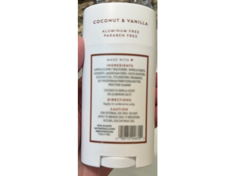 Native Deodorant Stick, Coconut & Vanilla, 2.65 oz/75 g