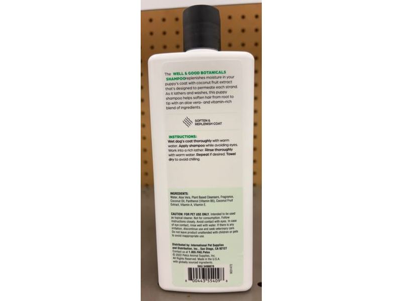 Well & Good Botanicals Soften +Replenish Shampoo, 16 fl oz/475 mL