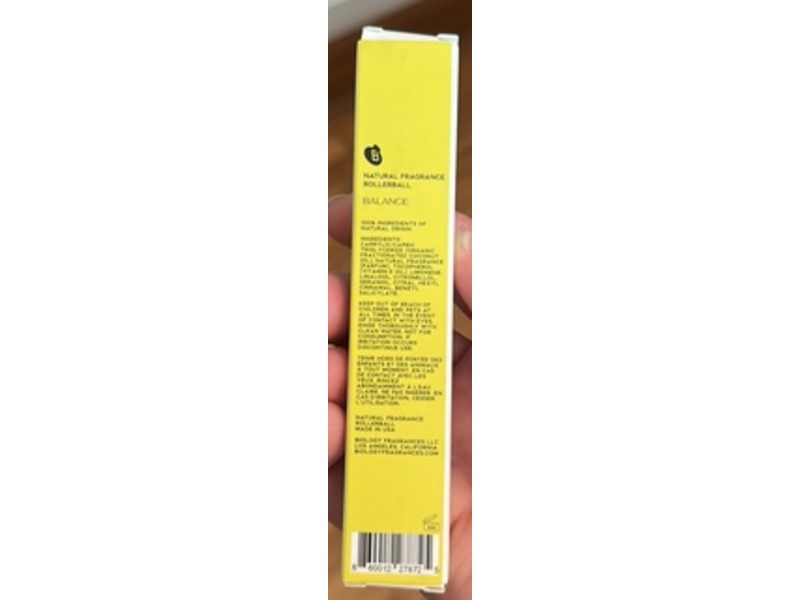 Biology Natural Fragrances Rollerball Perfume, Balance, 10 mL