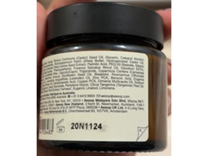 Aesop Element Facial Barrier Cream, Copper PCA, Bisabolol & Ginger Root, 2 fl oz/60 mL