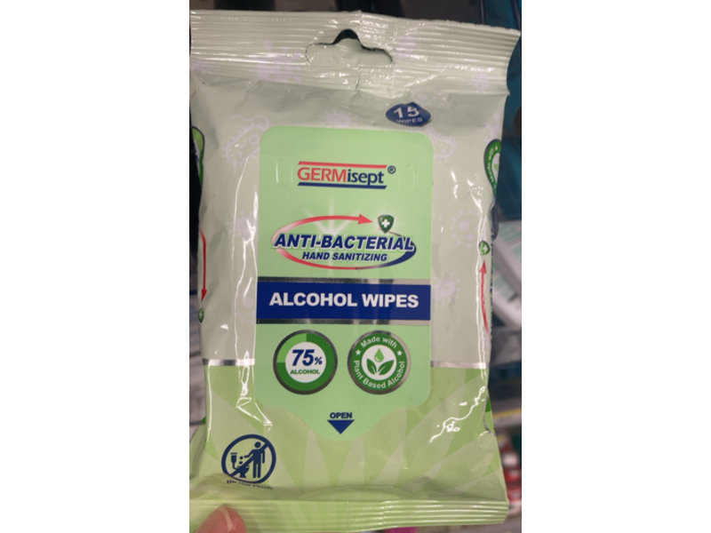 Gremisept Antibacterial Hand Sanitizing Wipes, 15 Count