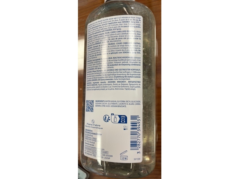 Ducray Sensinol Treatment Shampoo, Itching Reactive Scalps, 400 mL