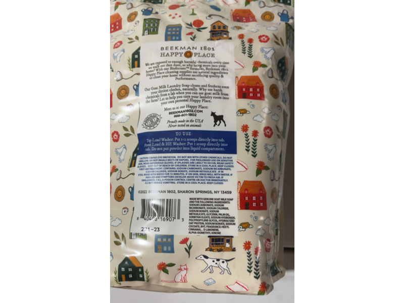 Beekman 1802 Happy Place Natural Laundry Soap, Fresh Linen Scent, 120 Loads, 60 oz/1.7 kg