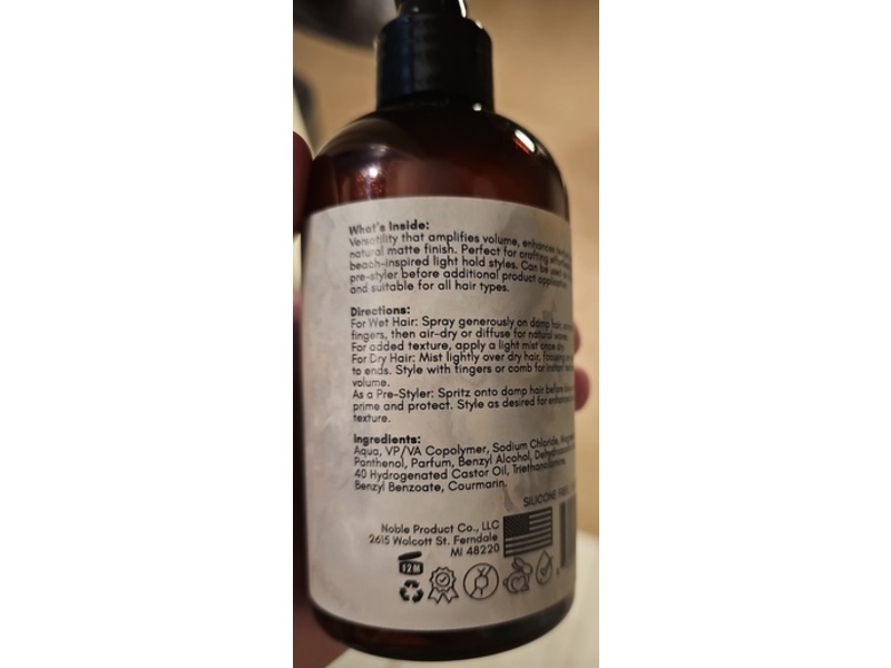 Noble Product Wave Sea Salt Spray, Ocean Breeze, 8 fl oz/236 mL