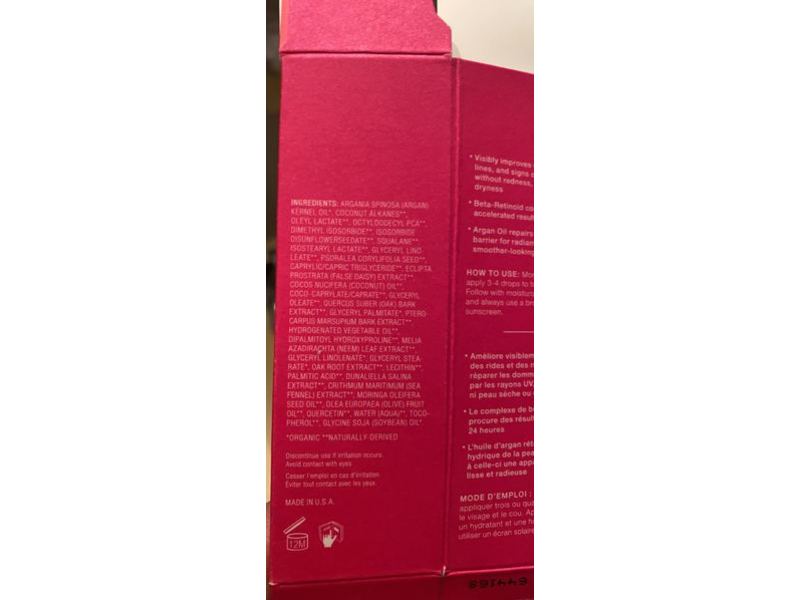 Josie Maran Argan Beta-Retinoid Pink Algae Serum, 2% Pro-Retinol + Quercetin, 0.85 fl oz/25 mL